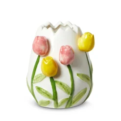 Vase tulipan hvid H 9 cm
