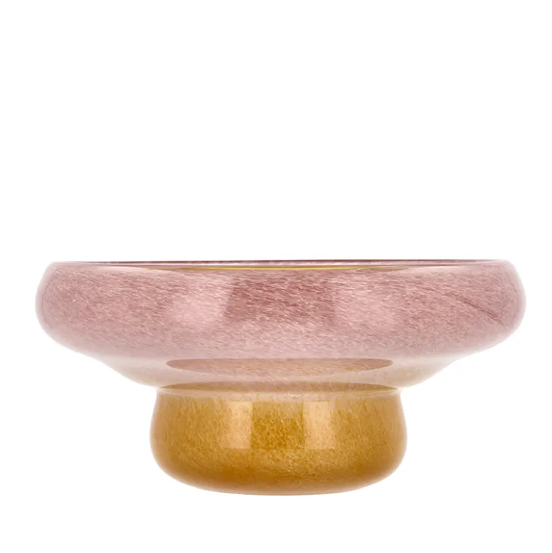 Villa Collection Styles skål rosa/gul glas 30 x 13 cm