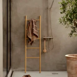 Zone Sauna håndklæde brun/beige/blå 70x140 cm