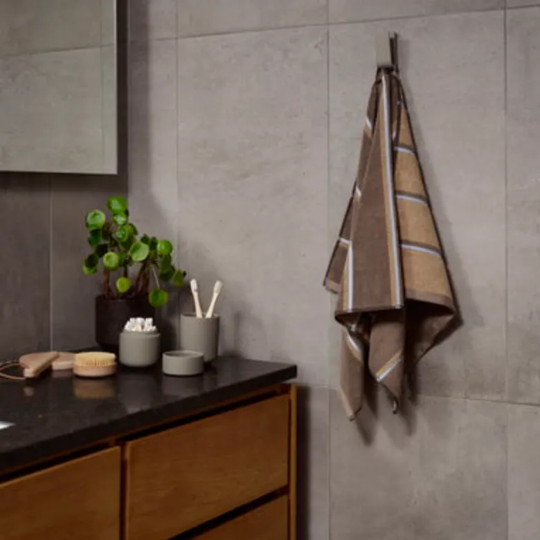 Zone Sauna håndklæde brun/beige/blå 50x100 cm