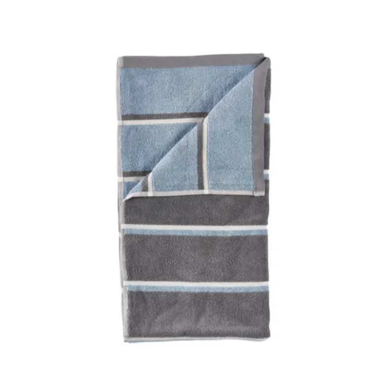 Zone Sauna håndklæde grå/blå/lysegrå 70x140 cm