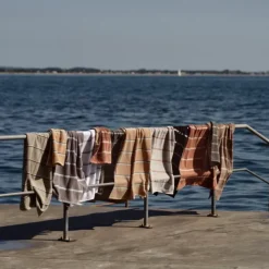 Zone Sauna håndklæde grøn/oliven/grå 70x140 cm