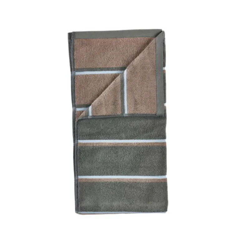 Zone Sauna håndklæde grøn/taupe/blå 70x140 cm